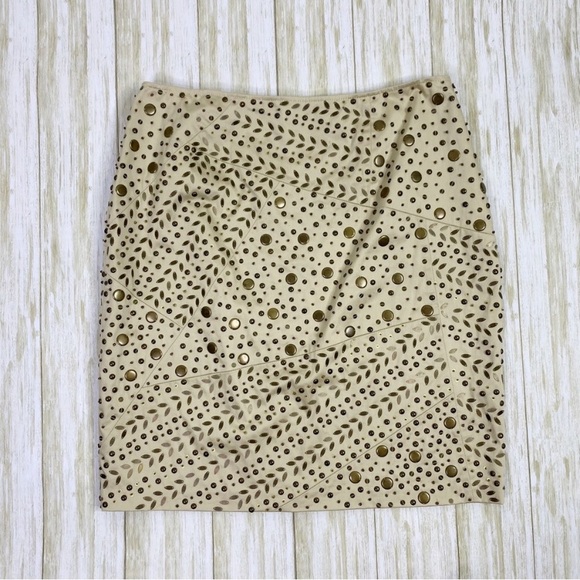 Lafayette 148 New York Dresses & Skirts - Lafayette 148 Beige Tan Embellished Beaded Pencil Skirt